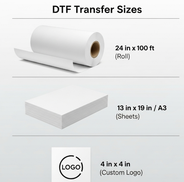 DTF Transfer Sizes