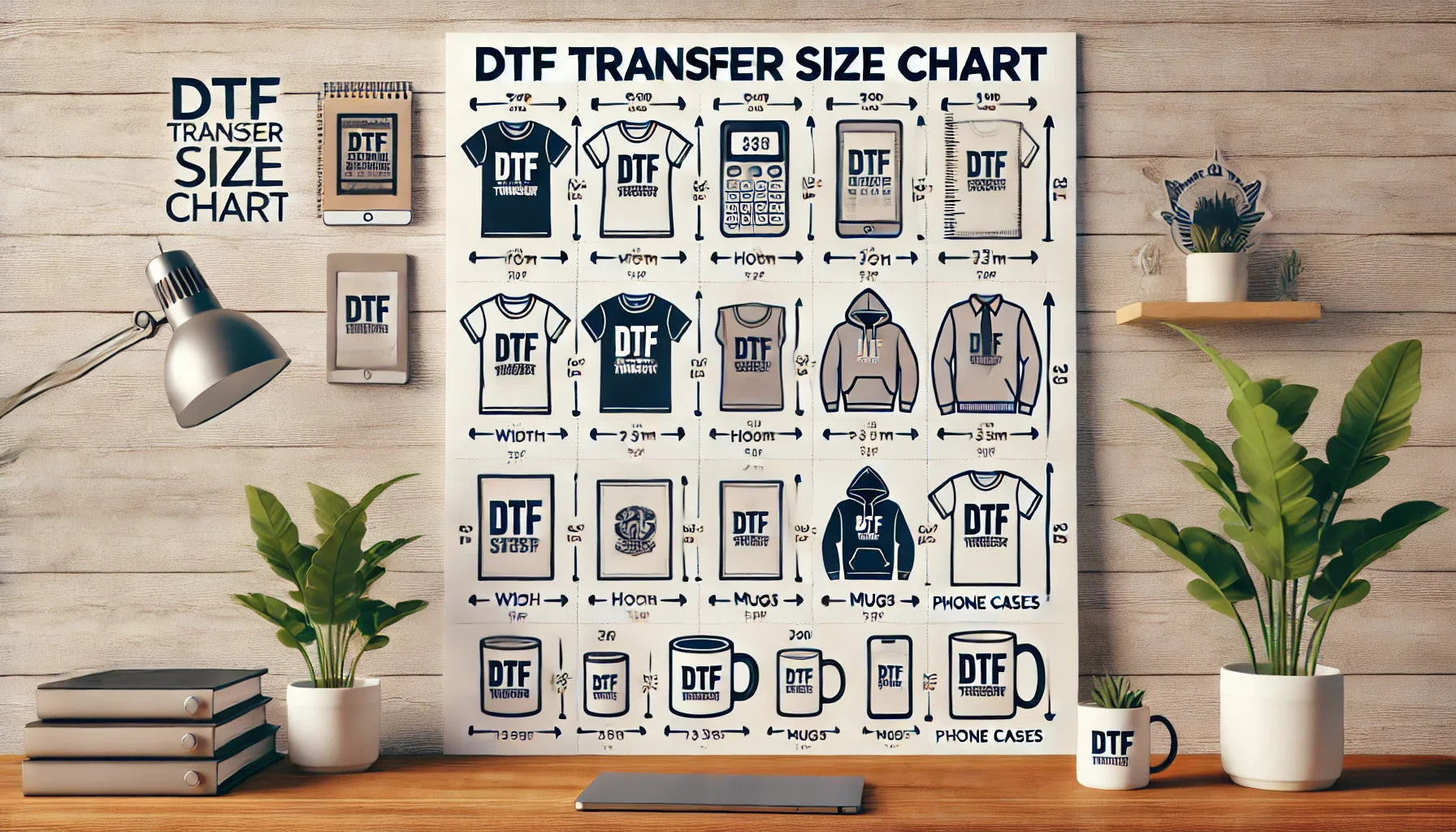 DTF Transfer Size Chart - Fast DTF Transfer