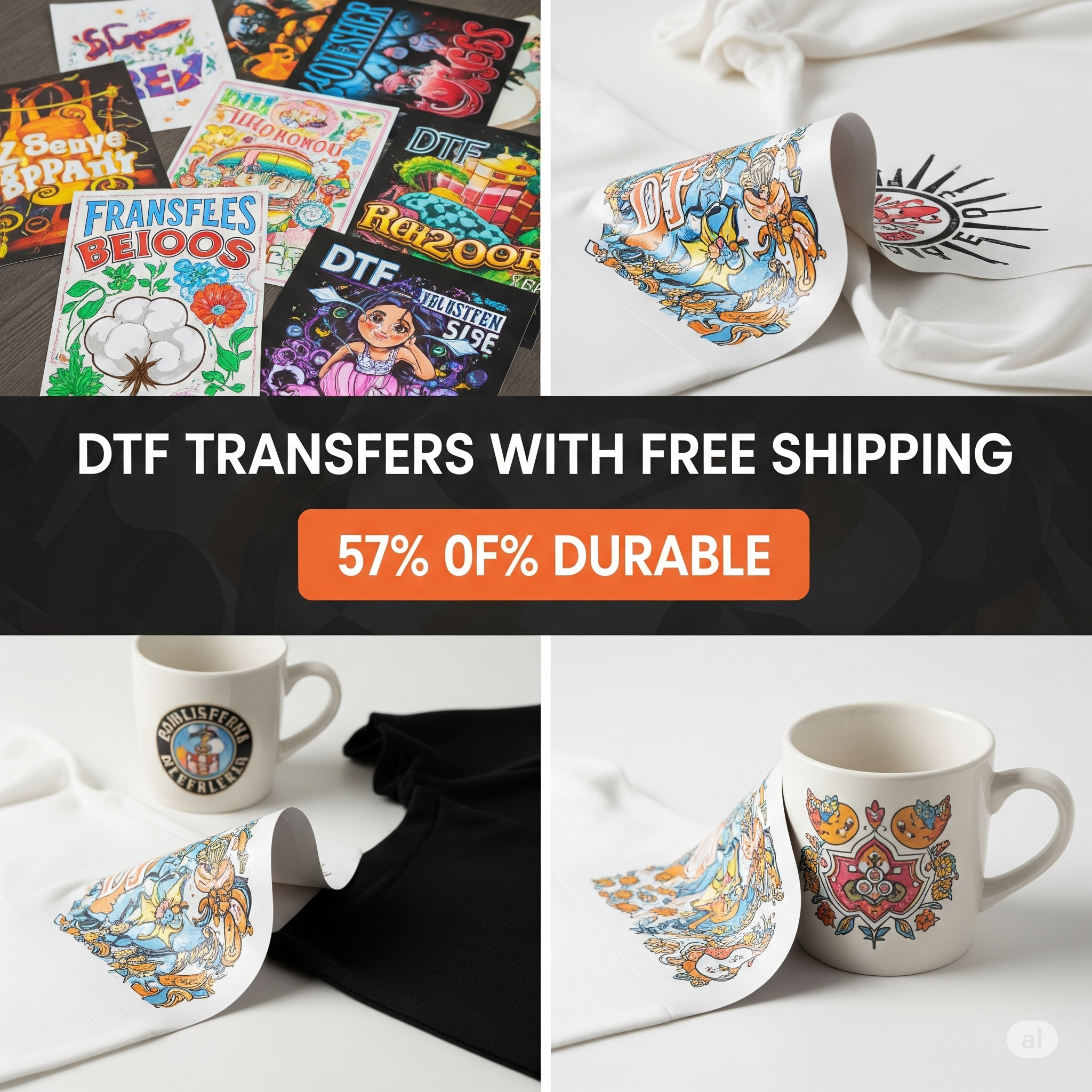 DTF Transfers with Free Shipping