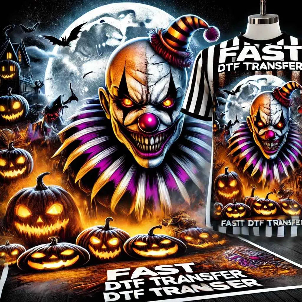 Clown Halloween Costumes with DTF Transfers Design it