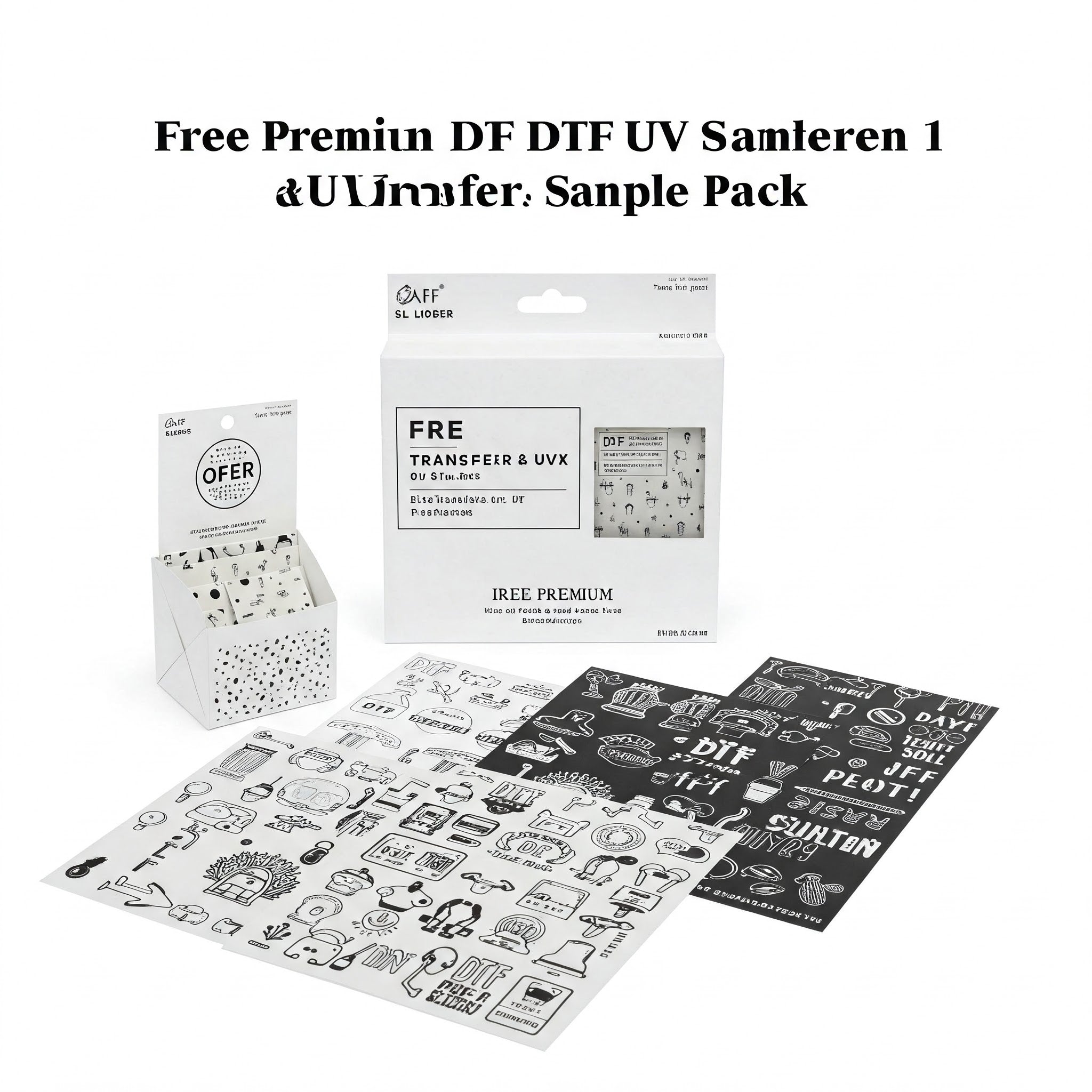 Free Premium DTF Transfer & UV Sample Pack 1