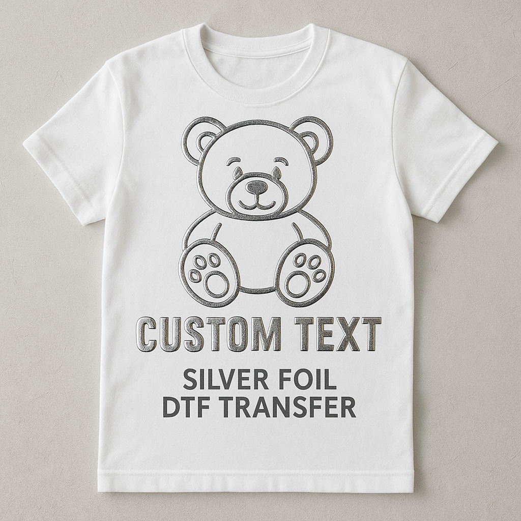 Silver Foil DTF Transfers  By Size