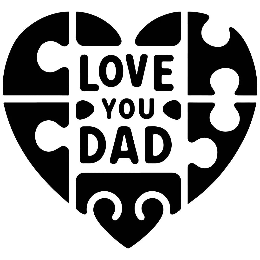 Heart Puzzle Love You DAD Transfer