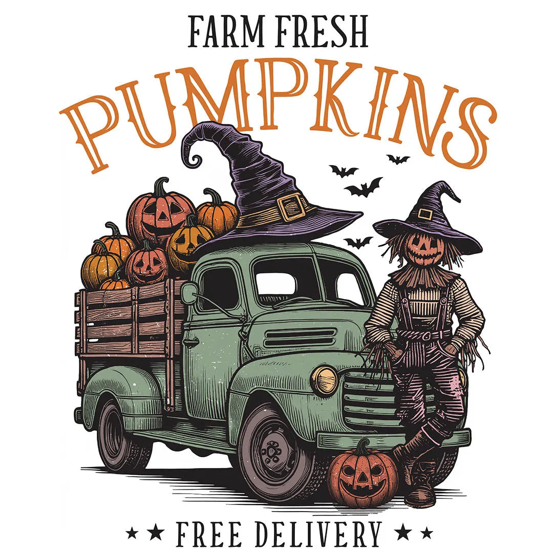 Farm Fresh Pumpkins Halloween DTF Transfer | Fast DTF Transfer