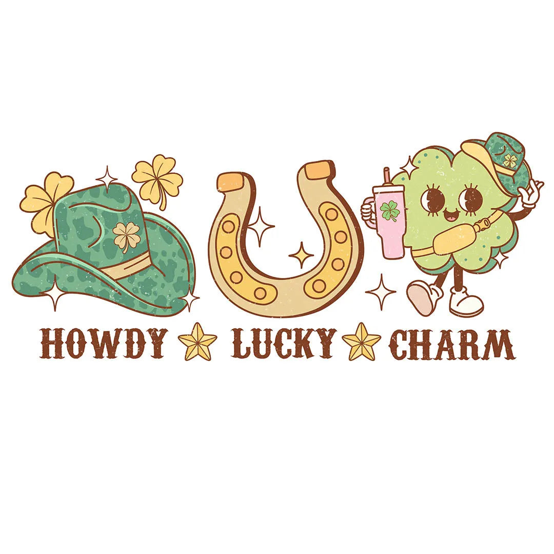 Fast DTF Transfer | Howdy Lucky Charm Transfer - A lucky charm transfer with a western twist.