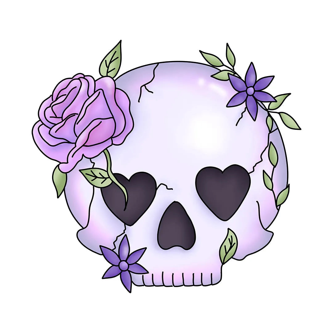 Chibi Skull Kawaii Pastel Valentine Transfer