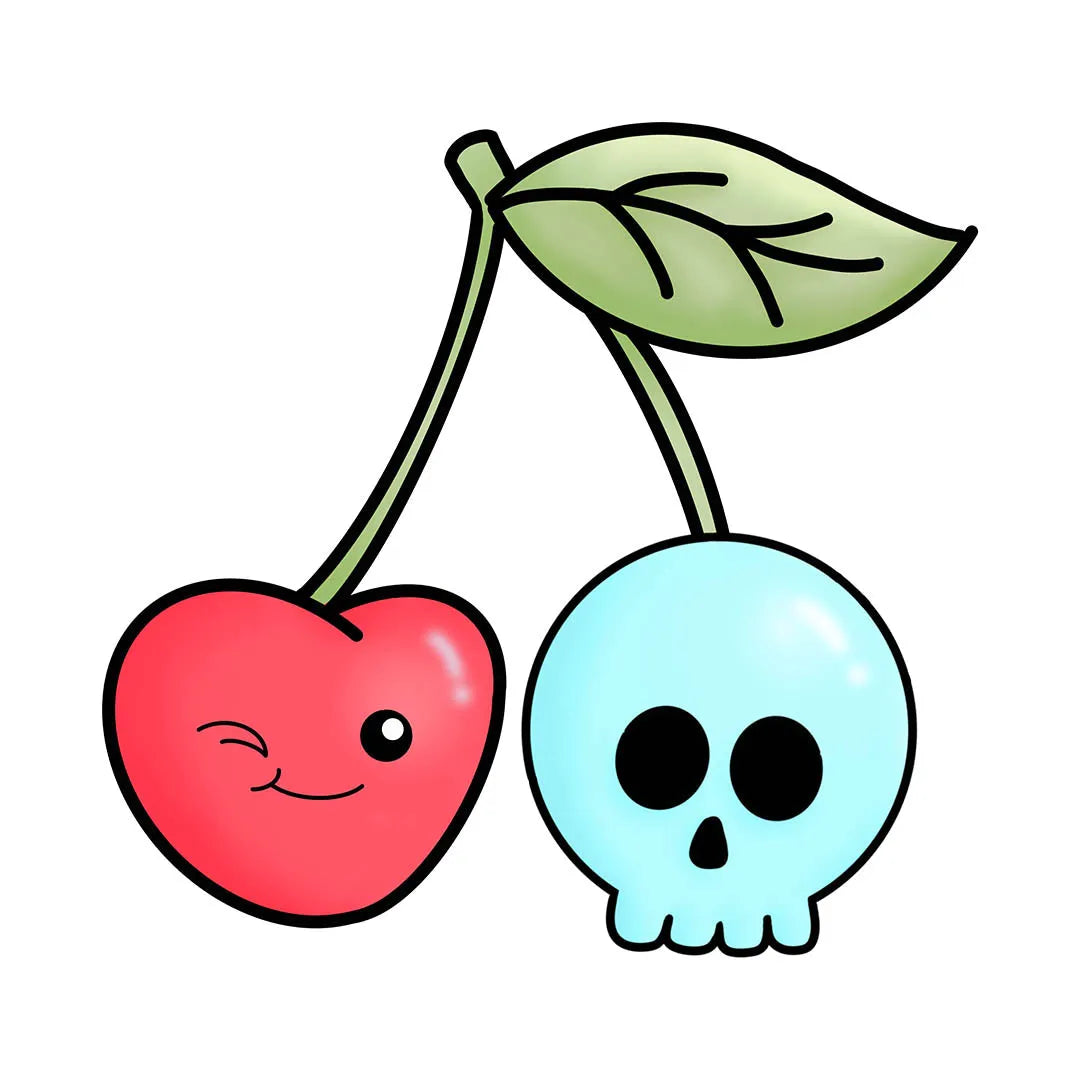 Cute Cherry Skull Kawaii Valentine Transfer