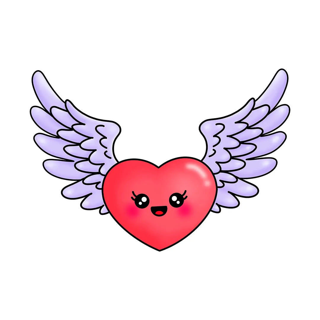 Heart Angel Wings Kawaii Valentine Transfer